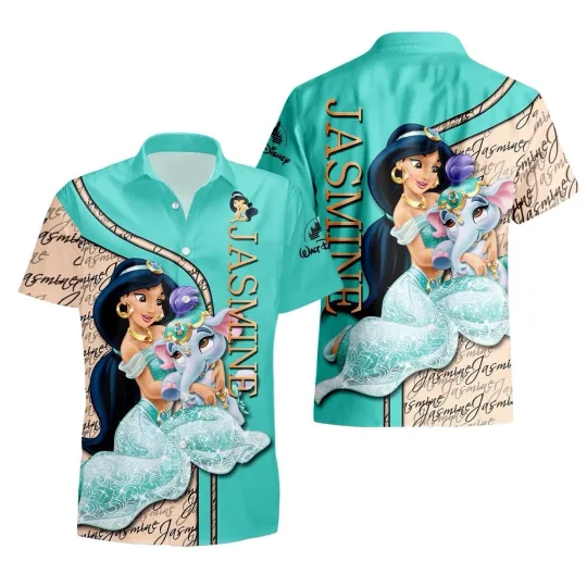 Discover Disney Jasmine Hawaiian Shirt Button Down Adult Aladdin Shirt, Jasmine Princess
