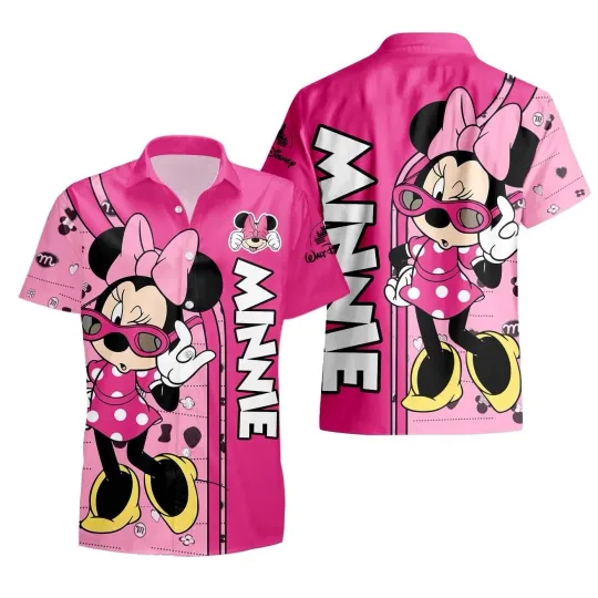 Discover Disney Minnie Hawaiian Shirt Button Down Adult Minnie Mouse Lovers Gift