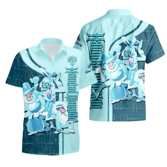 Discover Disney Haunted Mansion Hawaiian Shirt Button Down Adult Welcome Foolish Mortals