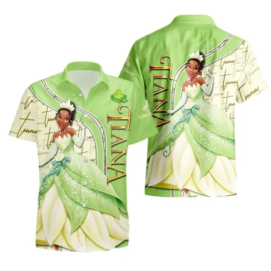 Disney Tiana Hawaiian Shirt Button Down Adult Disney Pincess Lovers Gift