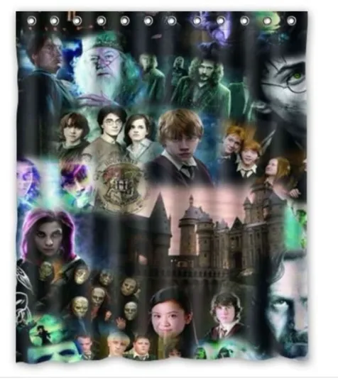 Discover Harry Potter Collage Waterproof Shower Curtain, Bathroom Decor
