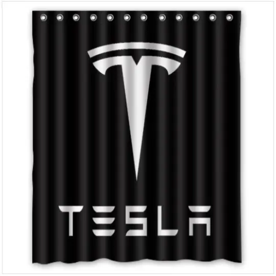 Discover Tesla Motor Logo Waterproof Shower Curtain for Bathroom Decor