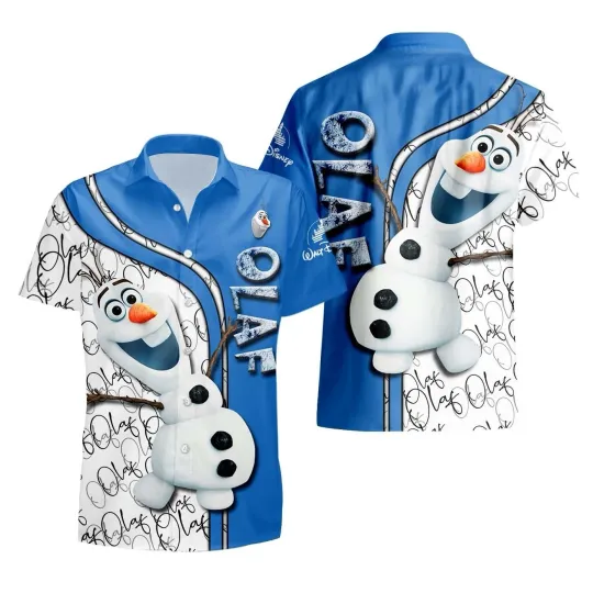 Discover Disney Olaf Hawaiian Shirt Button Down Adult Disney Snowman Hawaiian Shirt