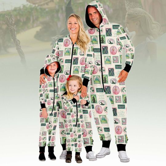 Discover Wiz Stamp Family Jumpsuit, Wizard Onesie Pajama, Witchy Fleece Jumpsuit, Magic One-piece Pajama, Family PJs, Gift For Musical Film Love