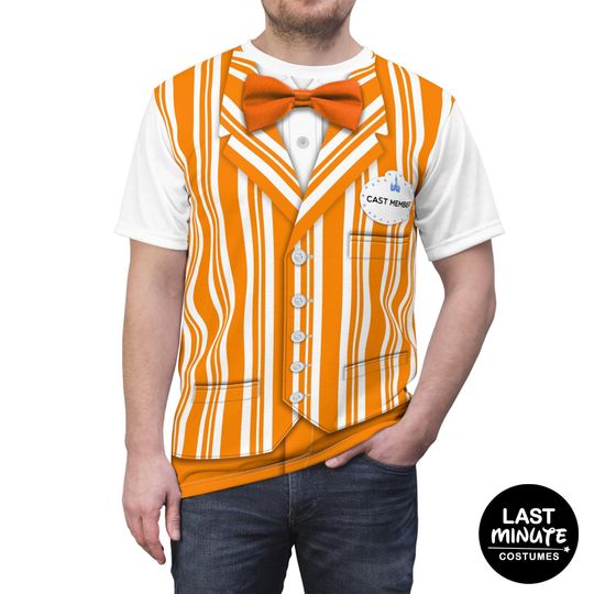 Discover Orange Dapper Dan Shirt, The Dapper Dans Costume, Walt Disney World Shirt, Disney Cast Member Costume, Disneyland Costume, Mens Disney Shirt