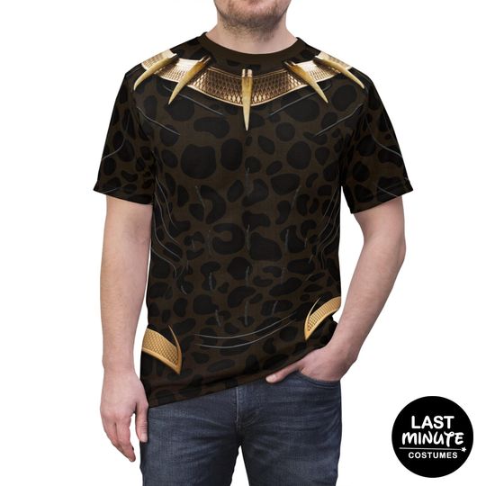 Erik Killmonger Golden Jaguar Shirt, Black Panther Costume,  Erik Killmonger Costume, Wakanda Costume, Black Panther Cosplay, Marvel Movie