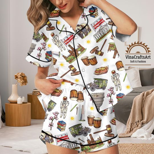 Discover Washington DC Pajama Set: American Travel Souvenir Loungewear