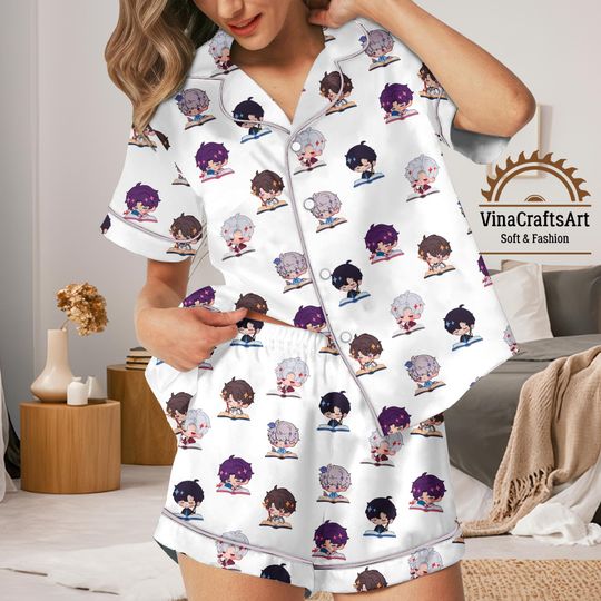 Chibi Anime Reader Pajamas: Kawaii Bookworm Sleepwear