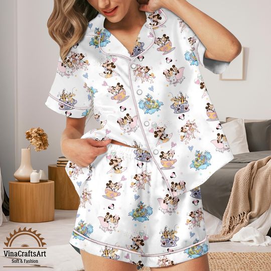 Discover Cute Disney Mickey Cartoon Pajamas Set, Halloween Party Pajamas, Disney Birthday Gift, Mickey Mouse Lounge Set, Mickey Minnie Pajamas