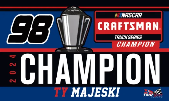 Discover 2024 Ty Majeski #98 Champion Cup Nascar Racing 3x5 FT Flag Wall Decore Banner