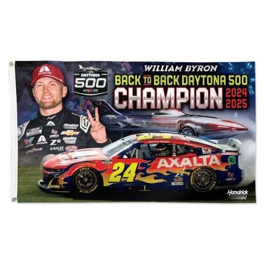 Discover 2024-2025 William Byron #24 Car Champion Daytona Racing House Flag  Wall Decor