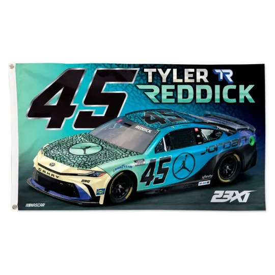 Discover Tyler Reddick #45 NASCAR Car Racing House Flag Wall Decor