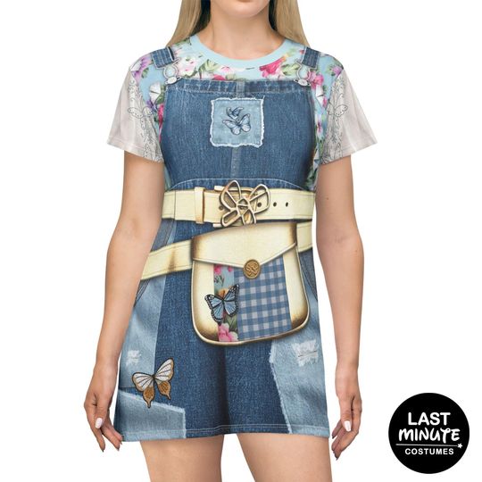 Ella The Rise of Red Women's T-Shirt Dress, Descendants Costume, Musical Fantasy Cosplayer, Family Group Outfit, Movie Character Running