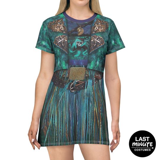 Descendants 2 Costume, Uma Women's T-Shirt Dress, Disney Dresses for Women, Disney Dress Running, Descendants Birthday, Disney Villain Dress