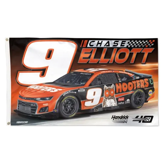 Discover Chase Elliott #9 NASCAR Car Flag