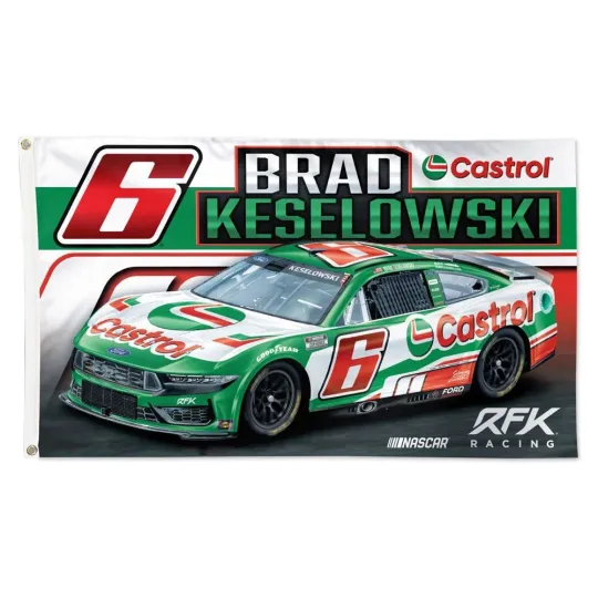 Discover Brad Keselowski #6 NASCAR Castrol Car Racing Flag