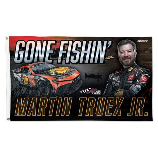 Discover Martin Truex Jr. Gone Fishin' NASCAR Car Racing House Flag 3x5