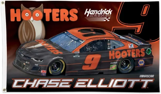 Discover Chase Elliott #9 NASCAR Hooters Car Racing Flag