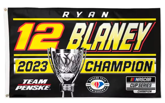 2023 Ryan Blaney #12 NASCAR Cup Champion Flag