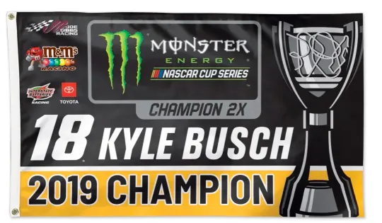 Kyle Busch #18 Champion Cup Nascar Race Flag