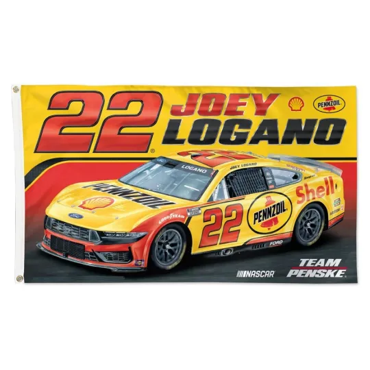 Joey Logano #22 Pennzoil Nascar Car Flag