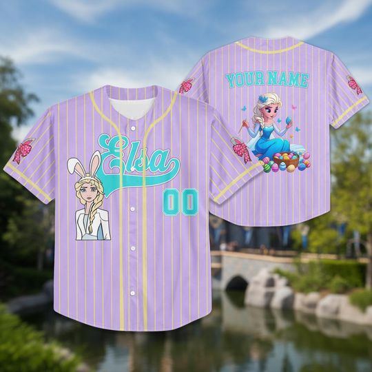 Discover Custom Name Princess Snow Flake Baseball Kid Adult Jersey, Easter Gift