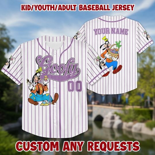 Discover Personalized Mouse Mouse Baseball Kid Adult Jersey, Goofy Shirt, Easter Gift