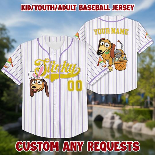 Discover Personalized Toy Dog Cartoon Character Baseball Kid Adult Jersey, Easter Gift