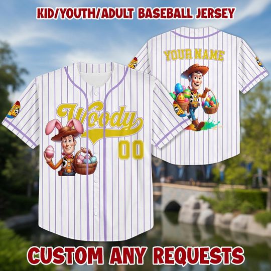 Discover Personalized Toy Cartoon Character Baseball Kid Adult Jersey, Easter Gift