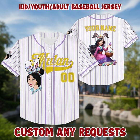 Discover Custom Name Princess Chinese Baseball Kid Adult Jersey, Easter Gift