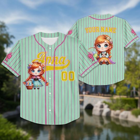 Discover Custom Name Young Sister Princess Snow Flake Baseball Kid Adult Jersey, Easter Gift