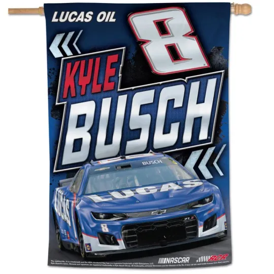 Kyle Busch Lucas Oil Vertical House Flag