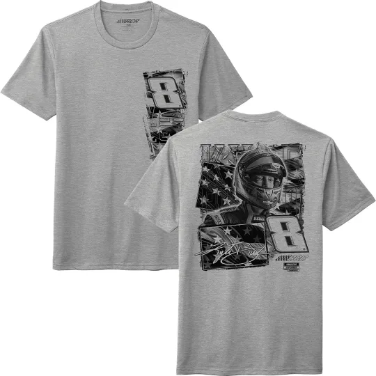 Kyle Busch 2026 Heather Gray Flag Double Sided T-Shirt