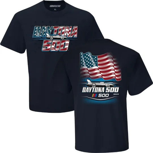 Discover NASCAR 2025 Daytona 500 Patriotic Double Sided T-Shirt Blue