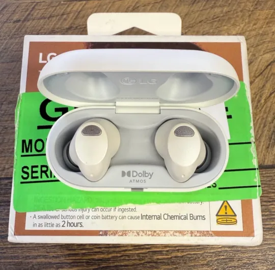 Discover LG T90S Wireless Bluetooth Earbuds TONE Free® with Dolby Atmos® & UVnano+, White