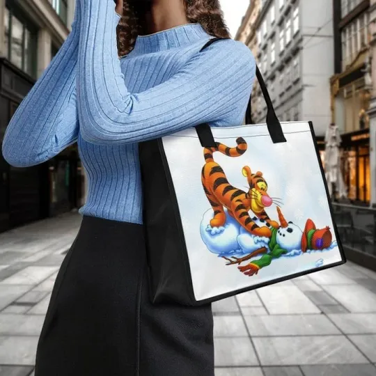 Discover Disney The Tigger Movie Tigger Snowman Canvas Tote Bag
