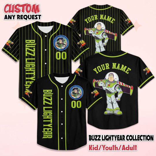 Discover Personalized Buzz Lightyear Baseball Jersey, Disney Toy Story Buzz Lightyear Jersey, Disney Baseball Team Outfit