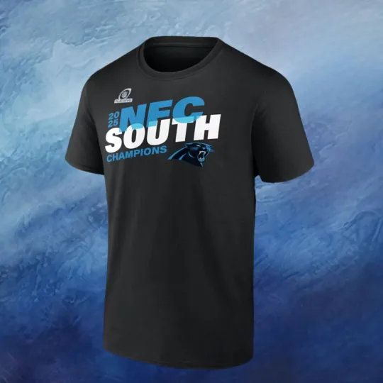 Carolina Panthers 2025 NFC South Division Champions Conquer T-Shirt