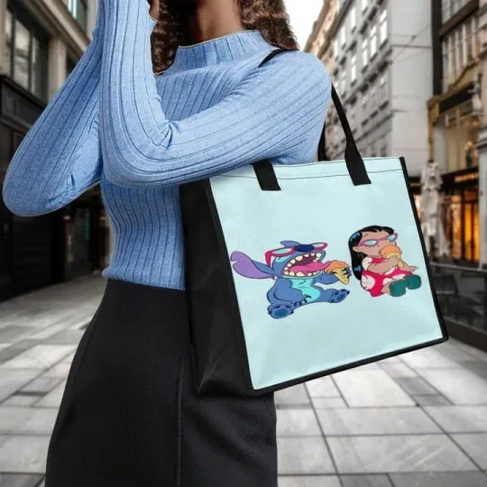 Lilo And Stitch Ice Cream Canvas Tote Bag