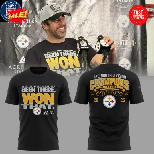 Discover Pittsburgh Steeler 2025 AFC North Champions Double Sided T-Shirt