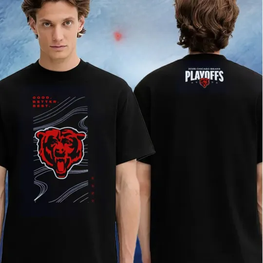 Discover Chicago Bears 2025 Playoffs Double Sided T-Shirt