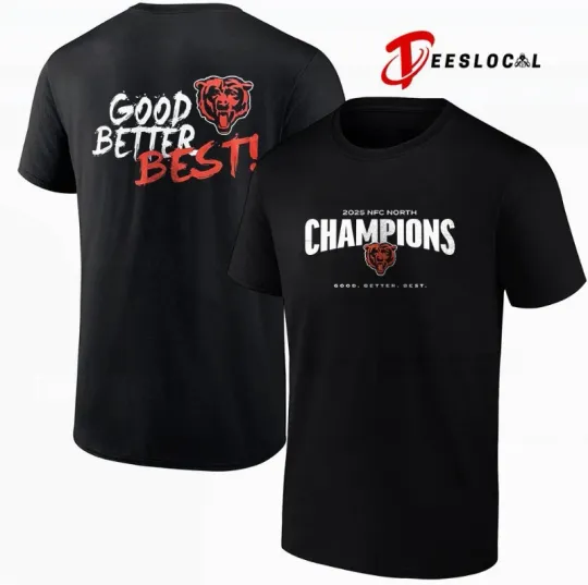 Chicago Bears 2025 NFC North Division Champions Double Sided T-Shirt