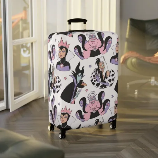 Discover Disney Luggage Cover, Disney Villains Suitcase Protector, Travel Accessories
