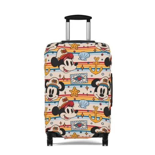 Discover Disney Luggage Cover, Mickey Mouse Suitcase Protector, Travel Accessories