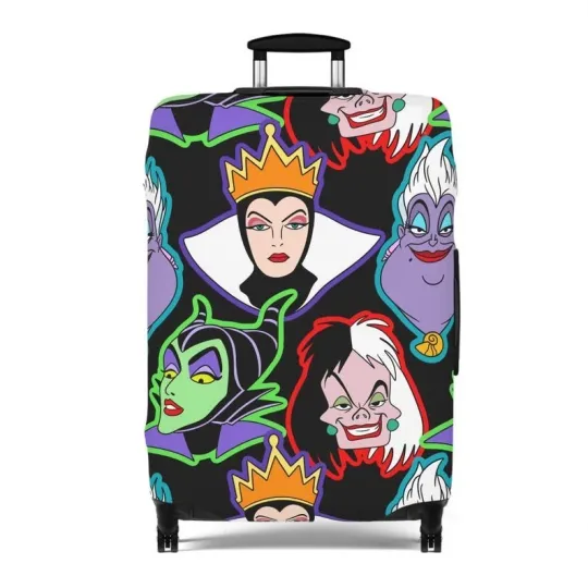 Discover Disney Luggage Cover, Disney Villain Suitcase Protector, Travel Accessories