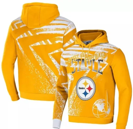 Discover Men's 3D Football Pittsburgh Steeler All Over Print Hoodie Large
