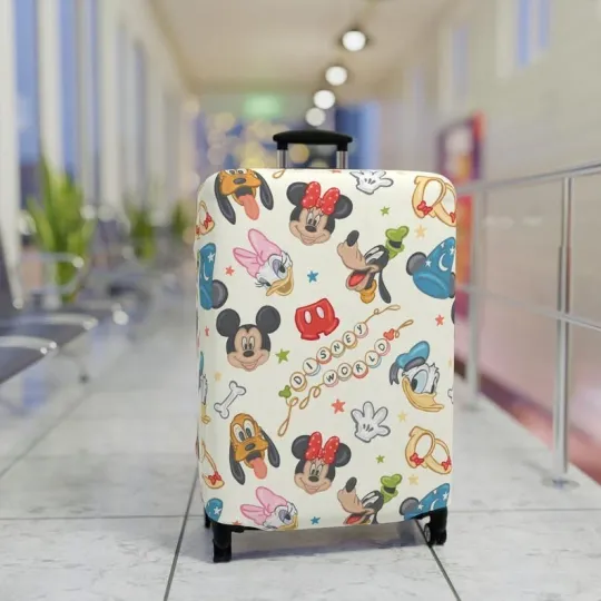 Discover Disney Luggage Cover, Mickey Mouse Suitcase Protector, Travel Accessories