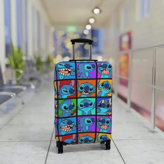 Playful Pattern Luggage Cover, Stitch Suitcase Protector