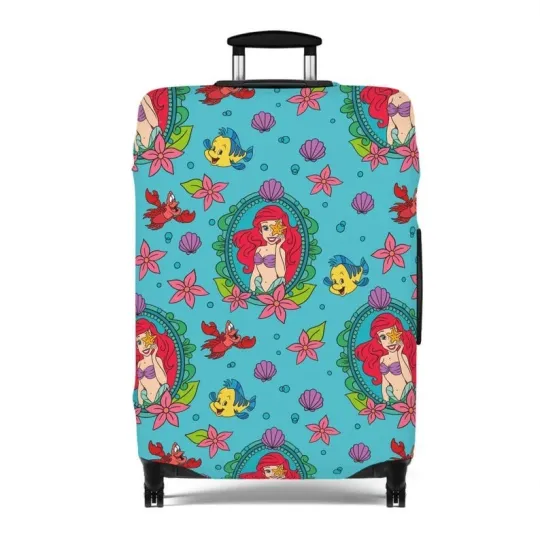 Discover Disney Luggage Cover, Little Mermaid Suitcase Protector, Travel Accessories