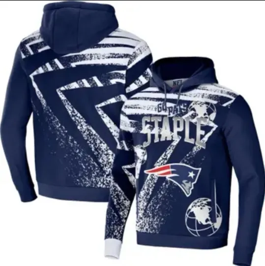 Discover Men's 3D Football Printed Hoodie New England Patriots Navy